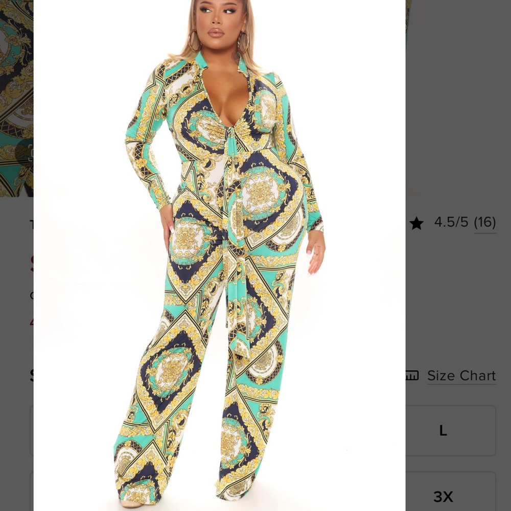 Wide leg and long sleeves JUMPSUIT 1x